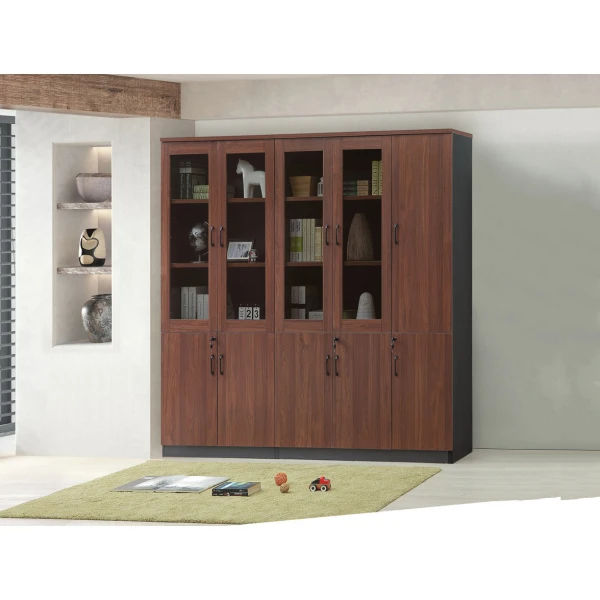 611-2 歌德大理胡桃書櫃 (三開門)